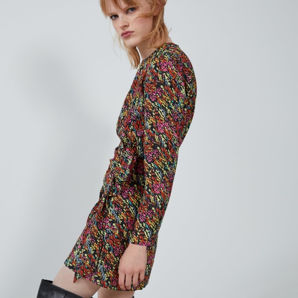 Zara  printed wrap Dress